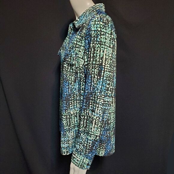 Studio Work Blue & Black Button Down Shirt (L) - Picture 3 of 5